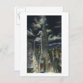 NYC, New York Chrysler Gebäude am Abend # 1 Postkarte (Vorne/Hinten)