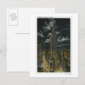 NYC, New York Chrysler Gebäude am Abend # 2 Postkarte (Vorne/Hinten)