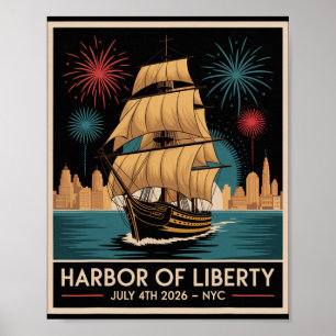 Nyc New York City 250. 4. Juli 2026 Schiffe Sai Poster