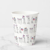 NYC New York City 4. Juli Patriotic Fireworks USA Pappbecher (Rückseite)