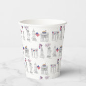 NYC New York City 4. Juli Patriotic Fireworks USA Pappbecher (Vorderseite)