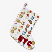 NYC New York City Foods Pretzel Pizza Bagel Steak Kleiner Weihnachtsstrumpf (Vorderansicht (hängend))