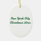 NYC New York City Holiday Drummer Junge Weihnachte Keramikornament (Hinten)