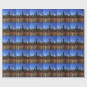 NYC New York City Manhattan Nacht Geschenkpapier (Flach)