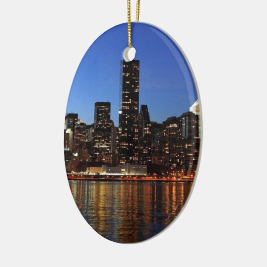 NYC New York City Manhattan Nacht Keramik Ornament (Links)