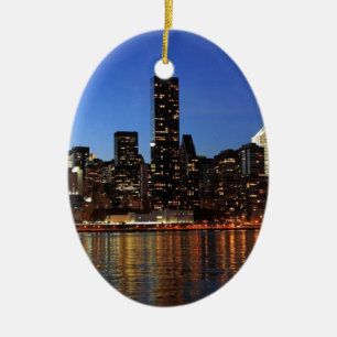 NYC New York City Manhattan Nacht Keramik Ornament