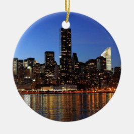 NYC New York City Manhattan Nacht Keramikornament