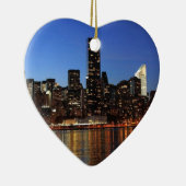 NYC New York City Manhattan Nacht Keramikornament (Rechts)