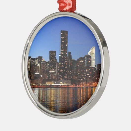 NYC New York City Manhattan Nacht Ornament Aus Metall (Links)
