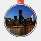 NYC New York City Manhattan Nacht Ornament Aus Metall (Vorne)