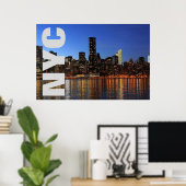NYC New York City Manhattan Nacht Poster (Heimbüro)