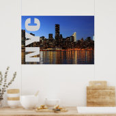 NYC New York City Manhattan Nacht Poster (Küche)