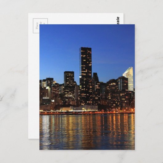 NYC New York City Manhattan Nacht Postkarte (Vorne/Hinten)