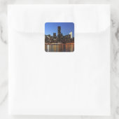 NYC New York City Manhattan Nacht Quadratischer Aufkleber (Tasche)