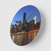 NYC New York City Manhattan Nacht Runde Wanduhr (Winkel)