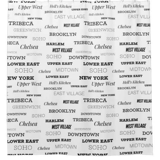NYC New York City Neighborhoods Duschvorhang (Vorderseite)