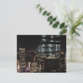 NYC New York City Night Skyline Foto Postkarte (Stehend Vorderseite)