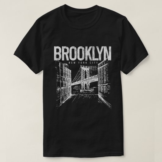 NYC New York City NY Brooklyn Bridge T-Shirt (Design vorne)