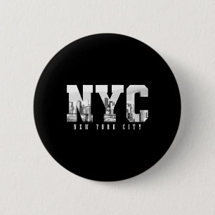 Nyc New York City Ny Skyline USA Amerika Vintage S Button