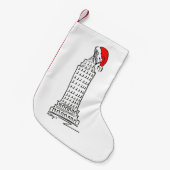 NYC New York City Skycraper Red Weihnachten Kleiner Weihnachtsstrumpf (Vorderansicht (hängend))