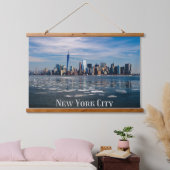 NYC - New York City Skyline | Schöner Big Apple Wandteppich Mit Holzrahmen (Schlafzimmer)