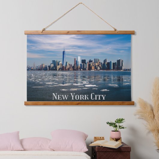 NYC - New York City Skyline | Schöner Big Apple Wandteppich Mit Holzrahmen (Schlafzimmer)