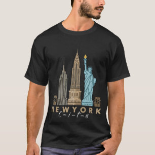 NYC New York City Skyline Statue of Liberty T-Shir T-Shirt