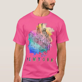 NYC New York City Skylines Statue of Liberty T-Shirt