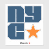 NYC New York City Sticker - Star Block Text NYC (Blatt)