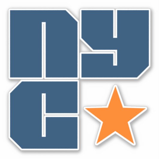NYC New York City Sticker - Star Block Text NYC (Vorderseite)