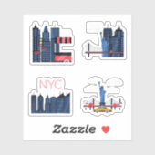 NYC (New York City) Stickers Aufkleber (Blatt)