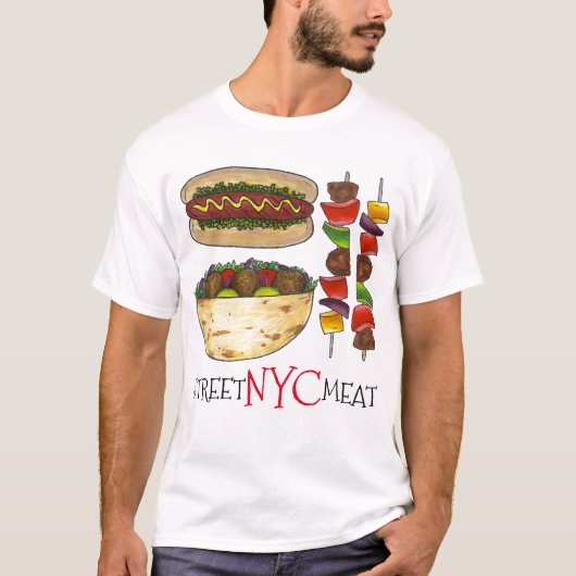 NYC New York City Street Meetings Falafel Hot Dog T-Shirt (Vorderseite)