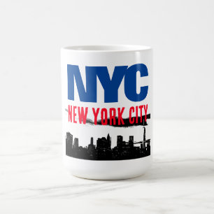 NYC New York City USA Retro Vintag Blue Red White Kaffeetasse