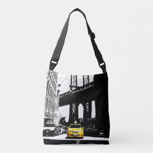 Nyc New York City Yellow Taxi Brooklyn Black Color Tragetaschen Mit Langen Trägern