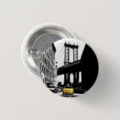 Nyc New York City Yellow Taxi Brooklyn Bridge Button (Vorne & Hinten)