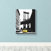 Nyc New York City Yellow Taxi Brooklyn Bridge Leinwanddruck (Insitu (Holzboden))