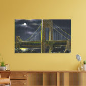 NYC, New York George Washington Bridge bei Nacht Leinwanddruck (Insitu (Wohnzimmer))