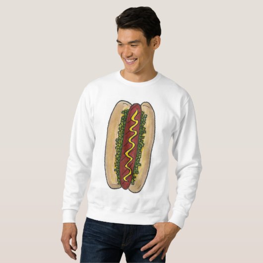 NYC New York Hot Dog w/ Mustard Relish Sweatshirt (Vorne ganz)