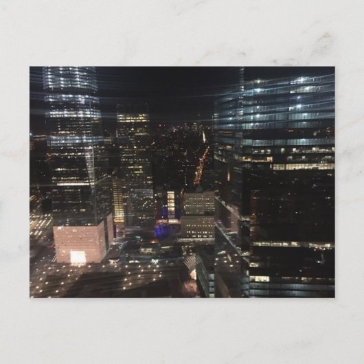 NYC New York Night Lower Manhattan Lights Postcard Postkarte (Vorderseite)
