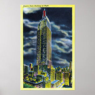 NYC, New YorkEmpire Staat Gebäude bei Nacht Poster