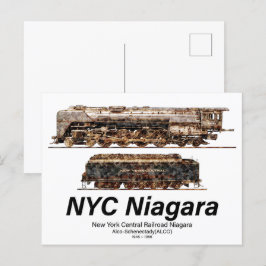 NYC Niagara - American Train Steam Locomotive Postkarte