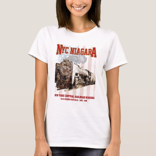 NYC Niagara Steam Locomotive mit amerikanischer Fl T-Shirt (Vorderseite)