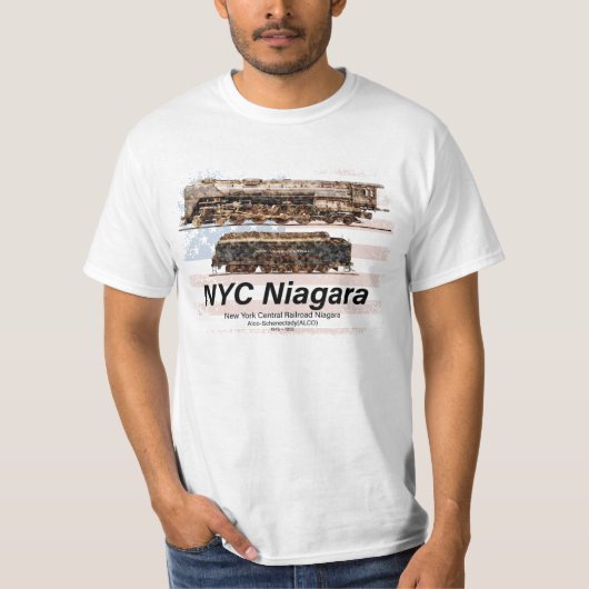 NYC Niagara Steam Locomotive Profil Amerikanische  T-Shirt (Vorderseite)