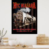 NYC Niagara Steam Locomotive with American flag Poster (Küche)