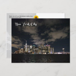 NYC Night Skyline - H Postkarte