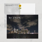 NYC Night Skyline - H Postkarte (Vorne/Hinten)