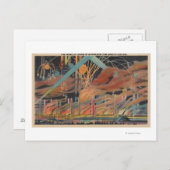 NYC, NY - Feuerwerke in Lagoon of Nations Worlds Postkarte (Vorne/Hinten)