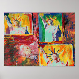 NYC Original Malerei 9-11 Statue der Freiheit Poster