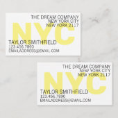 NYC Overlay-Visitenkarte Visitenkarte (Vorne/Hinten)