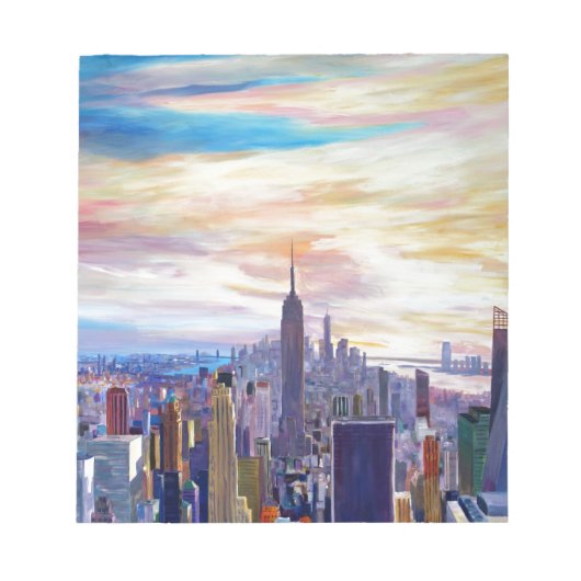 NYC Panorama mit Chrysler und Empire State Notizblock (Vorderseite)